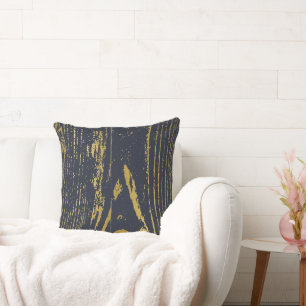 Gold Wood Grain Throw Pillow