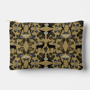 Gold Woodland Oak Leaf Nature Rustic Accessory Pouch