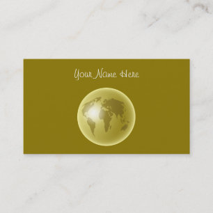 Gold World Globe, Your Name Here Business Card