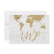 Gold World Map Custom Destination Wedding RSVP
