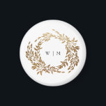 Gold Wreath Classic Monogram Wedding Magnet<br><div class="desc">*NOT REAL FOIL* _____________________________ ***this design is part of a collection*** Experience the charm of timeless elegance with my formal Traditional Monogram Wreath Classic and Elegant Wedding Collection. This collection features personalized monogrammed designs with an intricately woven wreath and frame, encapsulating the essence of a classic, memorable wedding. Enjoy the...</div>