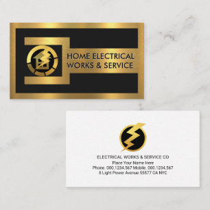 Gold Wrench Frame Electrical Engineer Business Card