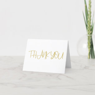 Gold Writing Thank You card
