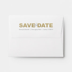 Gold XOXO Enregistrer la date de retour Enveloppes