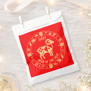 Gold Year of the Goat 2027 Favour Bag