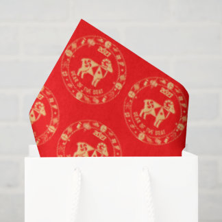 Gold Year of the Goat 2027 Tissue Paper
