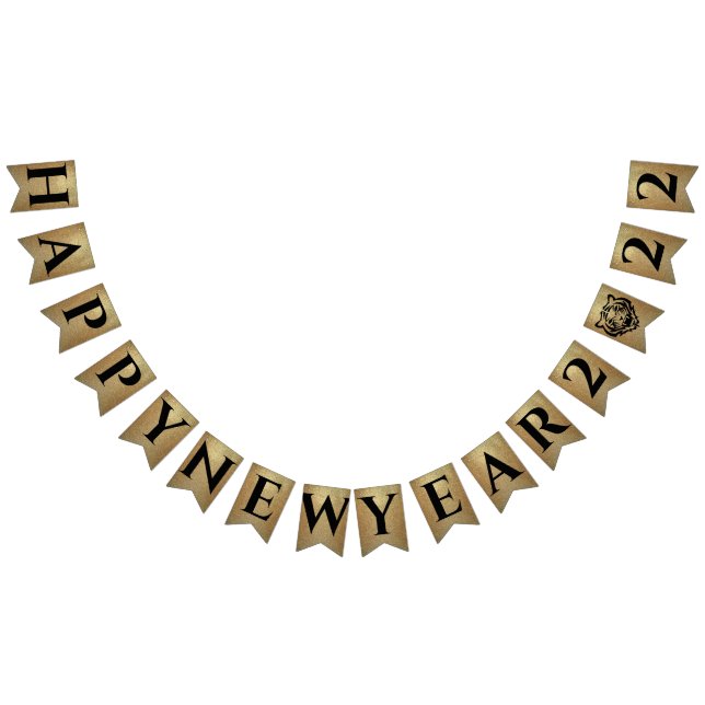 Gold Year of Tiger | Happy New Year 2022 Bunting Flags (All)