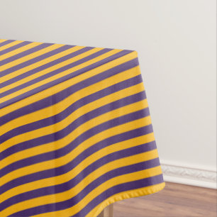 Gold Yellow and Purple Stripe Tablecloth