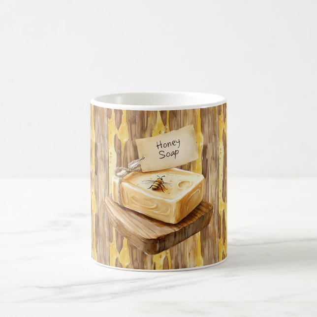 Gold Yellow Bee Honey Soap Coffee Mug (Center)