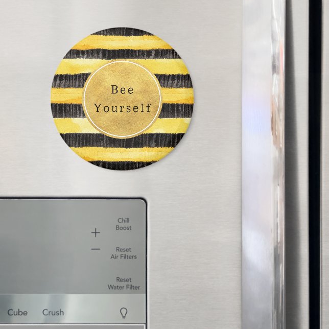 Gold Yellow Black Bee Stripes Magnet (In Situ (Fridge))