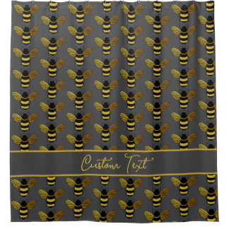 GOLD YELLOW BLACK BUMBLEBEE PATTERN BEE GRAY BROWn