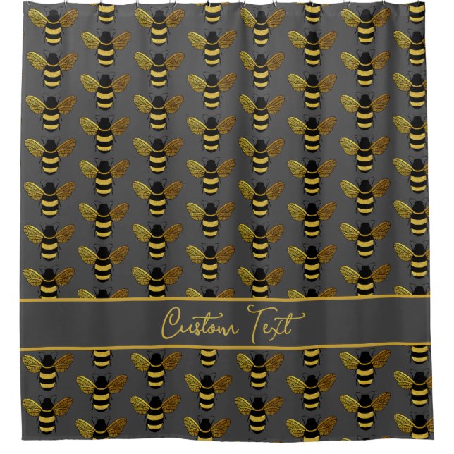 GOLD YELLOW BLACK BUMBLEBEE PATTERN BEE GRAY BROWn (Front)