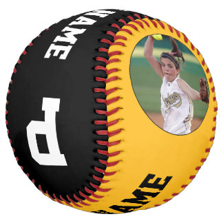 Gold Yellow Custom Player Photo Name & Number Softball