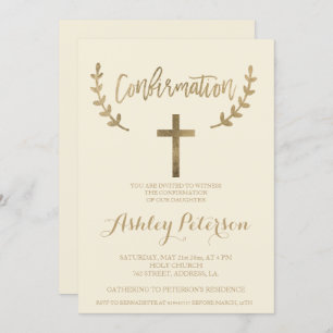 Gold yellow elegant typography confirmation invitation