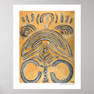 Gold Yellow Ethnic Abstract Decorative 16x20 Print