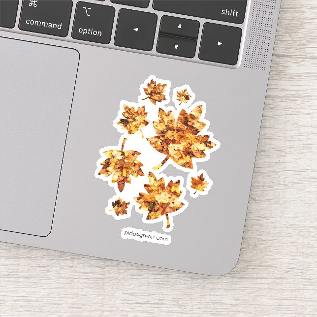 Gold yellow fall maple leaves (Detail)