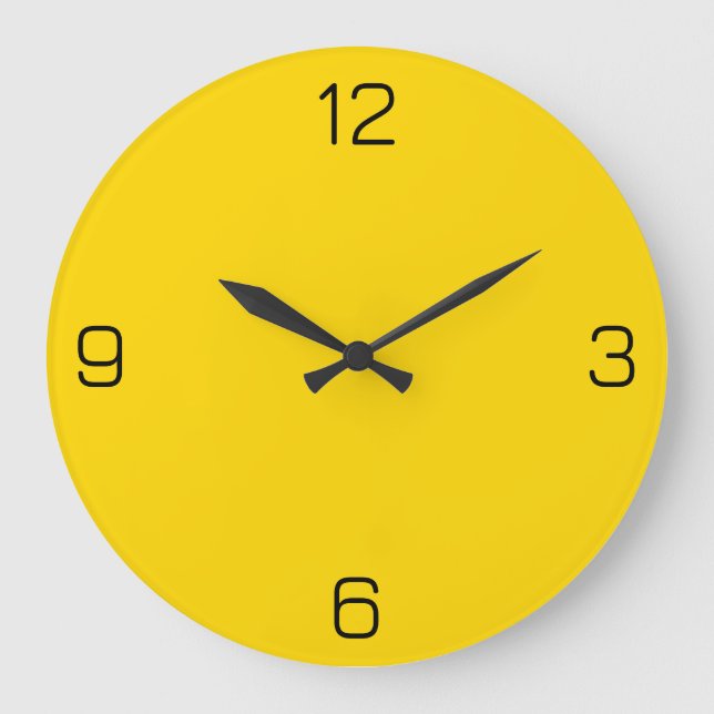 Gold Yellow FFD700 Colour with Add Your Name Optio Large Clock (Front)