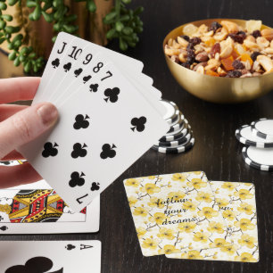 Gold Yellow Flowers Playing Cards