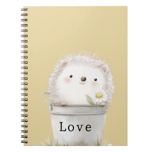 Gold Yellow Garden Hedgehog Daisy Flower  Notebook (Front)