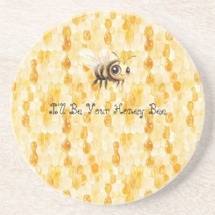 Gold Yellow Honey Bee Coaster