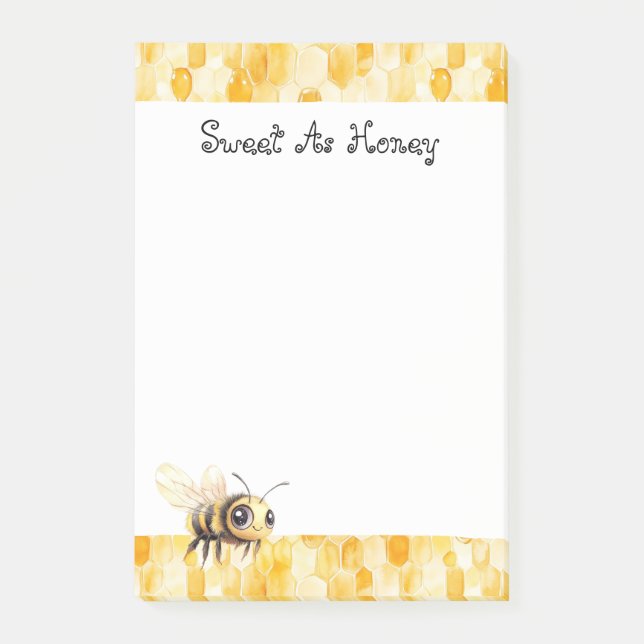 Gold Yellow Honey Bee  Post-it Notes (Front)