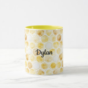 Gold Yellow Honeycomb Mug