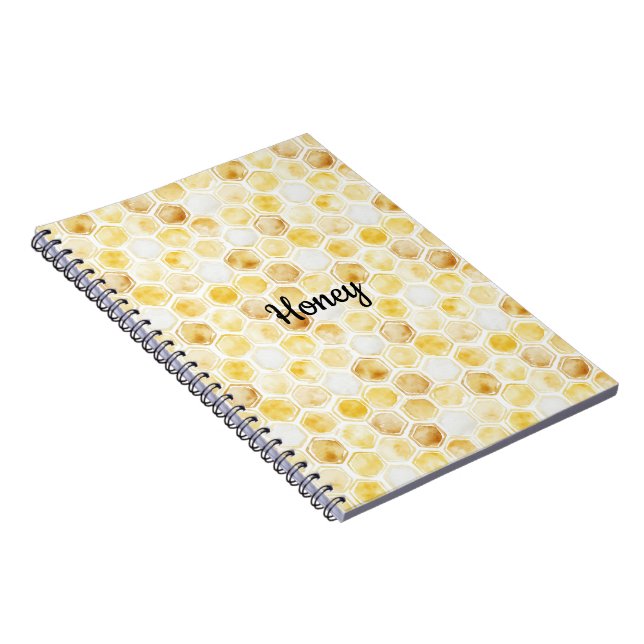 Gold Yellow Honeycomb   Notebook (Right Side)