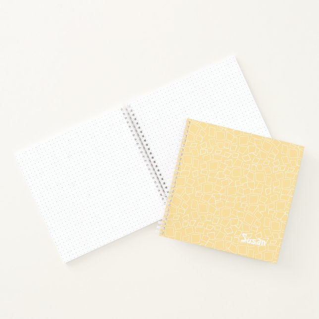 Gold Yellow Modern White Mosaic Bullet Journal (Inside)