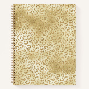 Gold Yellow Ombre Glitter Leopard Zebra Notebook