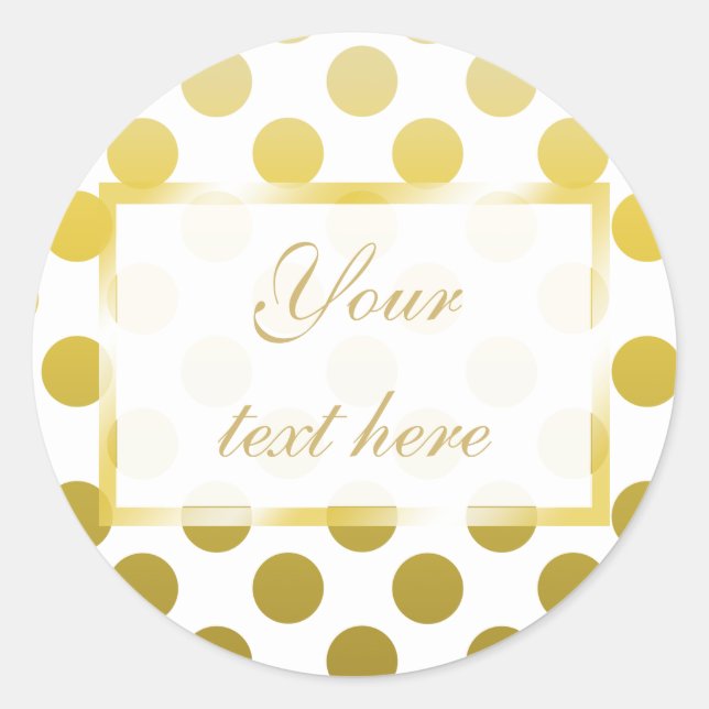 Gold Yellow polka dot Gift Sticker (Front)