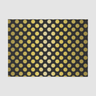 Gold Yellow Polka Dots on black Tissue Tissue Paper