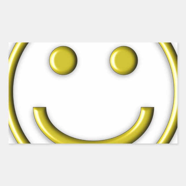 Gold Yellow Smiley Smiling Face Emoji Funny Sticker (Front)
