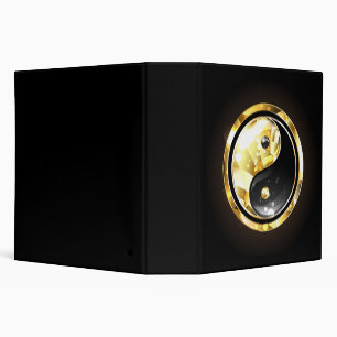 Gold Yin Yang on black Binder