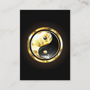 Gold Yin Yang on black Business Card