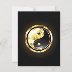 Gold Yin Yang on black Card
