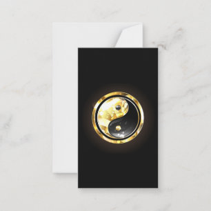 Gold Yin Yang on black Card