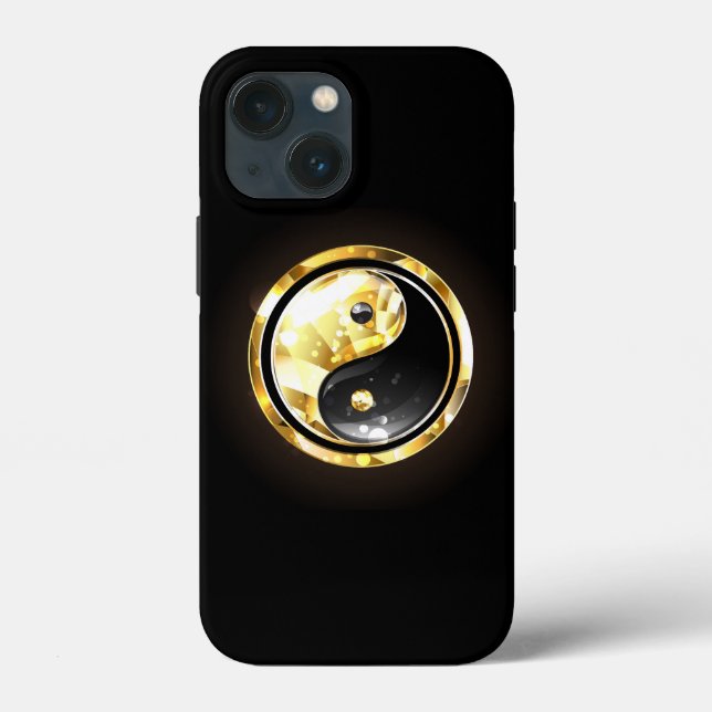 Gold Yin Yang on black Case-Mate iPhone Case (Back)