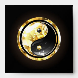 Gold Yin Yang on black Envelope