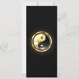 Gold Yin Yang on black Invitation