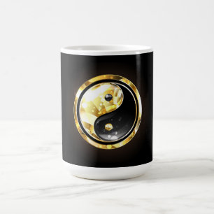 Gold Yin Yang on black Magic Mug
