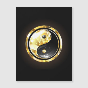 Gold Yin Yang on black Magnetic Invitation