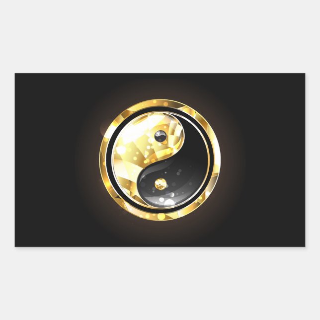 Gold Yin Yang on black Sticker (Front)