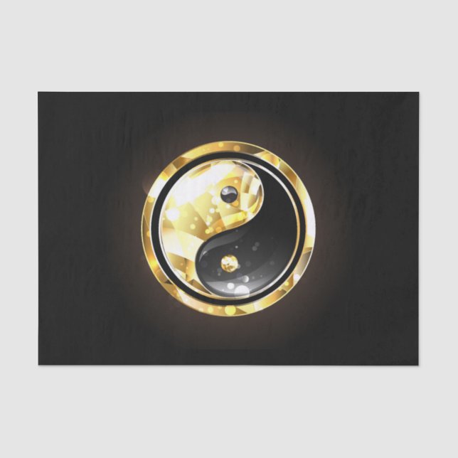Gold Yin Yang on black Tissue Paper (Front)
