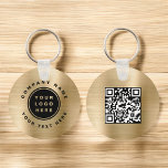 Gold Your Business Logo QR Code Business  Keychain<br><div class="desc">Your Business Logo Here Keychain that can be used as a Promotional Business Marketing tool for a Company Office or Corporation. Please contact the designer for matching items.</div>