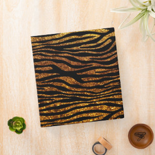 Gold Zebra, Glitter Zebra, Zebra Print, Stripes Binder