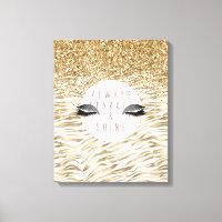 Gold Zebra Print Glitzy Eyes