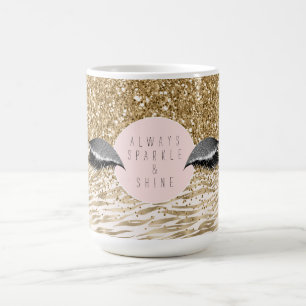 Gold Zebra Print Glitzy Eyes Coffee Mug