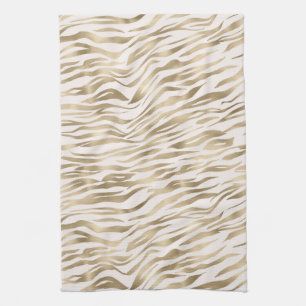 Gold Zebra Print Kitchen Towel