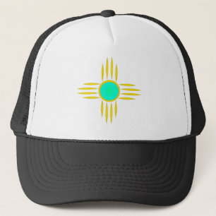 Gold Zia Sun Symbol Trucker Hat