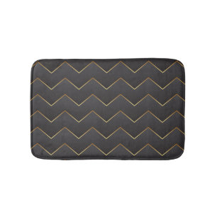Gold Zig Zag Chevron Pattern Bath Mat